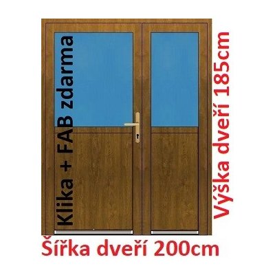 Soft Dvoukřídlé vchodové 1/2 sklo bílá 200 x 185 cm – Hledejceny.cz