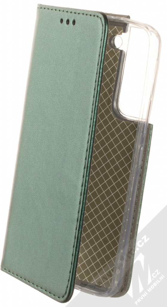Pouzdro 1Mcz Magnetic Book Samsung Galaxy S22 5G tmavě zelené