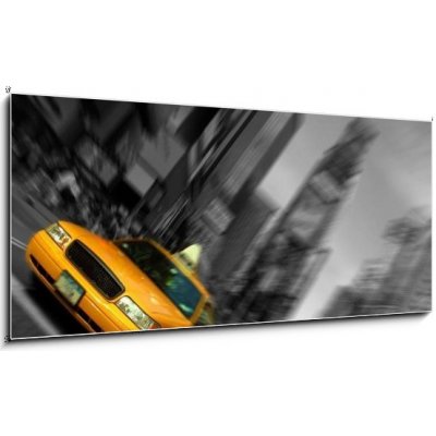 Obraz 1D panorama - 120 x 50 cm - New York City Taxi, Blur focus motion, Times Square New York City Taxi, Blur zaostřování, Times Square – Zbozi.Blesk.cz