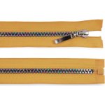 Kostěný zip duhový šíře 5 mm, délka 70 cm - okrový – Hledejceny.cz