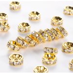 Rondelky 8 mm zlaté čiré kamínky – Zboží Dáma