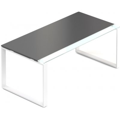 Rauman Stůl Creator 180 x 90 cm, bílá podnož, 2 nohy, antracit – Zboží Mobilmania