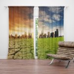 Sablio Závěs Vyprahlá zem před mrakodrapy: 2ks 140x250cm – Zboží Mobilmania