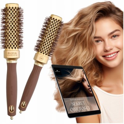 Olivia Garden Expert BlowOut Shine Gold kartáč na vlasy 35 mm – Zboží Mobilmania