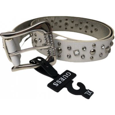 Guess dámský pásek s ozdobnou sponou a kamínky 914106 bílý – Zboží Dáma