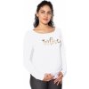 Těhotenské a kojící tričko Be MaaMaa těhotenské triko dlouhý rukáv In Love bílá