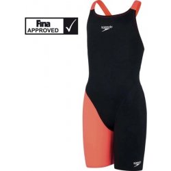 Speedo Fastskin Openback Kneeskin růžovočerné závodní kombinéza