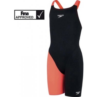 Speedo Fastskin Openback Kneeskin růžovočerné závodní kombinéza