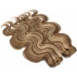 Deluxe clip in vlasy vlnité 100% lidské REMY 50cm tmavý melír – Hledejceny.cz