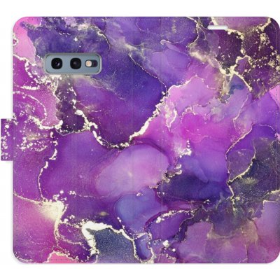 Pouzdro iSaprio Flip s kapsičkami na karty - Purple Marble Samsung Galaxy S10e – Zboží Mobilmania