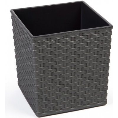 Nohel Garden obal na květník JUKA RATTAN plastový 25 x 25 x 26 cm Antracitová – Zboží Mobilmania