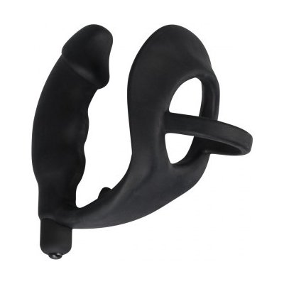 Black Velvets Vibrační anální kolík s kroužkem na penis a varlata – Zboží Mobilmania