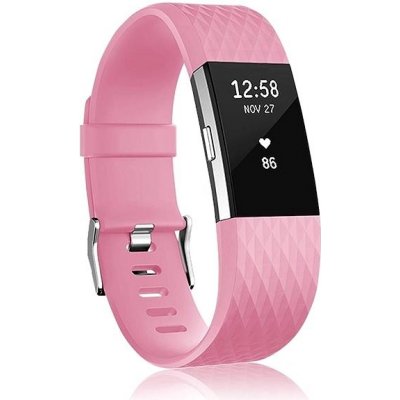 BStrap Silicone Diamond pro Fitbit Charge 2 pink, velikost S STRFB0254 – Zboží Mobilmania