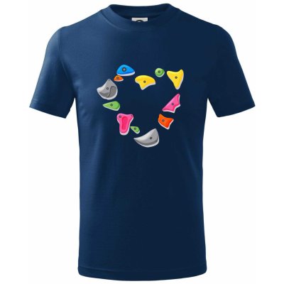 Lezení na stěně srdce tričko dětské bavlněné Půlnoční modrá – Zboží Mobilmania