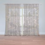 Sablio Záclony Béžové vzorce : 2ks 150x250cm – Zboží Mobilmania