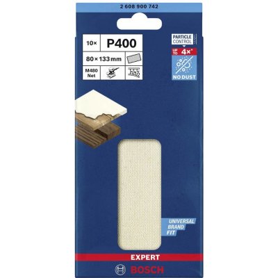 Bosch Accessories EXPERT M480 2608900742 brusná síť pro orbitální brusku bez otvorů Zrnitost 400 (d x š) 133 mm x 80 mm – Zboží Dáma