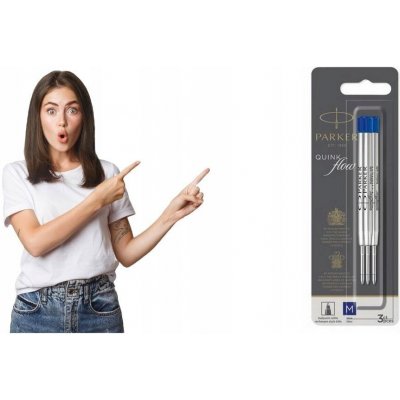 Parker Náplň QuinkFlow do kuličkové tužky M modrá 3 ks 1502/0219152 – Zboží Živě