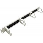 ROLINE 19' vyvazovací panel 1U jednostranný průchozí s kartáčem 4 x třmen šedý 26.30.0019 – Zboží Živě