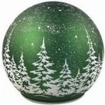 ANDĚL Svítící skleněná koule s motivem krajiny – zelená, o 12 x 11 cm, teplá bílá, 10 LED, časov – Hledejceny.cz