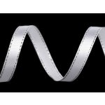 Atlasová stuha s lurexovým okrajem (6 mm x 5 m) barva 1 bílá - stříbrná – Zboží Dáma