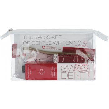 Swissdent Emergency Red 501 ml Extreme Whitening Toothpaste + 9 ml Extreme Mouth Spray + Soft Toothbrush + Cosmetic Bag dárková sada