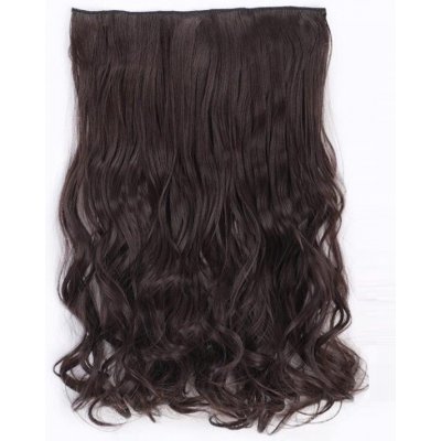 Vlasy clip in 130 g - tmavě hnědé vlasové příčesky vlnité 50 cm – Zboží Mobilmania