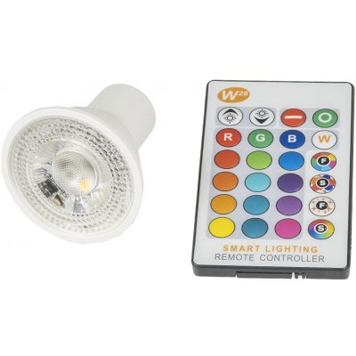 T-LED LED žárovka RGBW GU10 5W 60° RGB + Teplá bílá