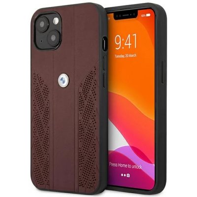 Pouzdro BMW Case iPhone 13 mini Leather Curve Perforate red – Zboží Mobilmania