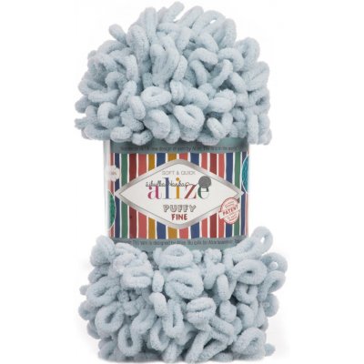 Alize Příze Puffy FINE 500 sv. šedá – Zboží Dáma