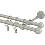 GARNÝŽE-HEBR Garnýž Koule matná stříbrná dvojitá 280 cm – Zboží Mobilmania