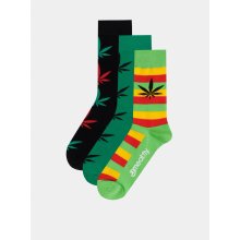 Meatfly ponožky Ganja Green Socks S19 Mulltipack 3 Ks