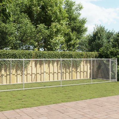 vidaXL Klec pro psy s dvířky šedá 1200 x 200 x 150 cm – Zboží Dáma