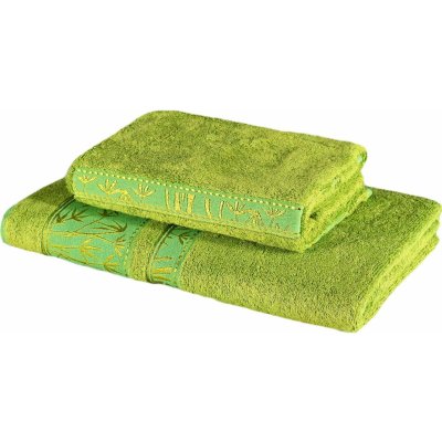 EMI sada 2 kusů zelené bambusové osušky a ručníku 70x140 + 50x100 – Zboží Mobilmania