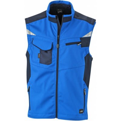 JAMES NICHOLSON Pracovní softshell vesta Workwear Softshell Vest Modrá královská Modrá námořní – Zboží Mobilmania