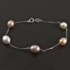 Náramek Goldstore stříbrný náramek růžové a bílé perly 2.03.NR667173.18