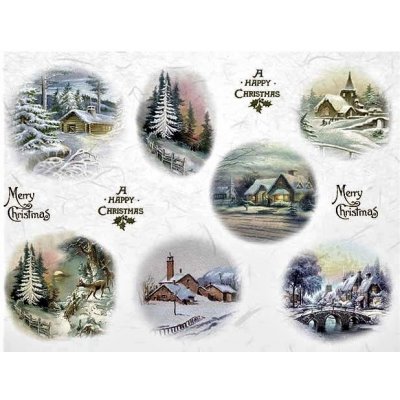 Itd Collection Rýžový papír Veselé Vánoce chaloupky a srnečka A4 – Zbozi.Blesk.cz