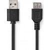 usb kabel Nedis CCGL60010BK10 prodlužovací USB 2.0 zástrčka USB A - zásuvka USB A, 1m, černý