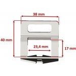 Plastico Nivelační spona pro sílu dlažby 3-12 mm a šířku spáry 1-3 mm Šířka spáry: 2,0 mm, Balení: 1000 ks