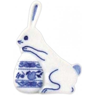 Cibulák Velikonoční ozdoba zajíček s vajíčkem. zápich 7,0 x 5,3 cm Originál Český porcelán Dubí – Hledejceny.cz