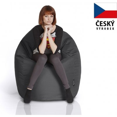 CrazyShop sedací vak Hruška Mega tmavě šedá – Zbozi.Blesk.cz