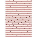 Ib Laursen Balicí papír Red Hearts / Pink Stripes – 5 m, červená barva, multi barva – Zboží Živě