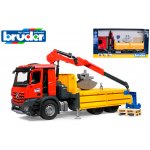 Bruder Konstrukční vozy Mercedes nákladní auto s jeřábovým ramenem a 2 paletami – Zboží Dáma