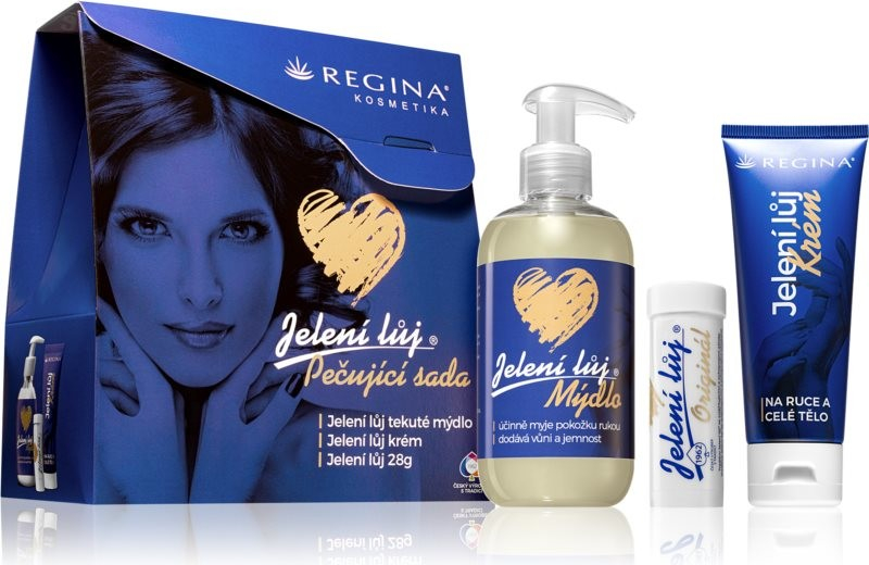 Regina Original tekuté mýdlo 250 ml + krém na ruce a tělo 75 ml + jelení lůj 28 g dárková sada