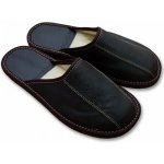 Ovčí Věci pánské luxusní kožené pantofle s ovčí vlnou merino černá – Zboží Dáma