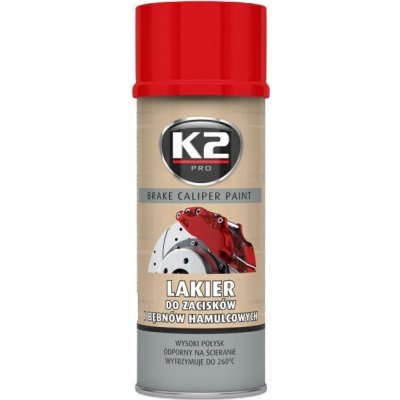 K2 barva na brzdové třmeny ve spreji 400 ml červená – Hledejceny.cz