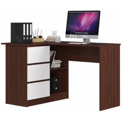 Ak Furniture B-16 rohový 124 cm wenge / bílý levý – Zboží Mobilmania