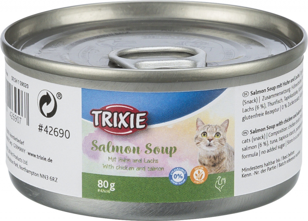 TRIXIE Salmon Soup kuře & losos tekutý pamlsek pro kočky 80 g
