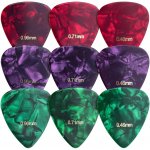 Sada trsátek pro kytaru, baskytaru a ukulele - 9 ks - tmavě červená / tmavě zelená / fialová (Sada trsátek pro kytaru, baskytaru a ukulele kwmobile - sada 9 ks - tmavě červená / tmavě zelená / fialová – Zboží Dáma
