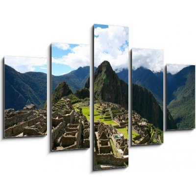 Obraz 5D pětidílný - 150 x 100 cm - Machu Picchu Top View Pohled shora na Machu Picchu
