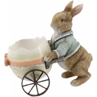 Dekorace králík s vozíkem ze skořápky 16*9*14 cm – Hledejceny.cz